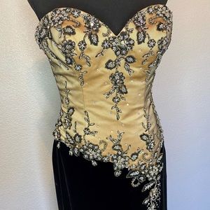 Black and gold gown